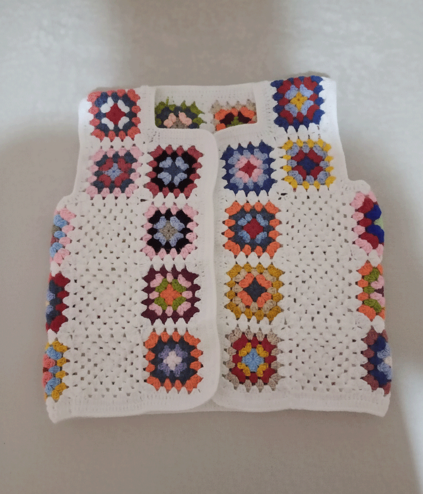 Granny Square (kare motif) Yelek